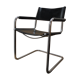 Fauteuil chrome cuir noir