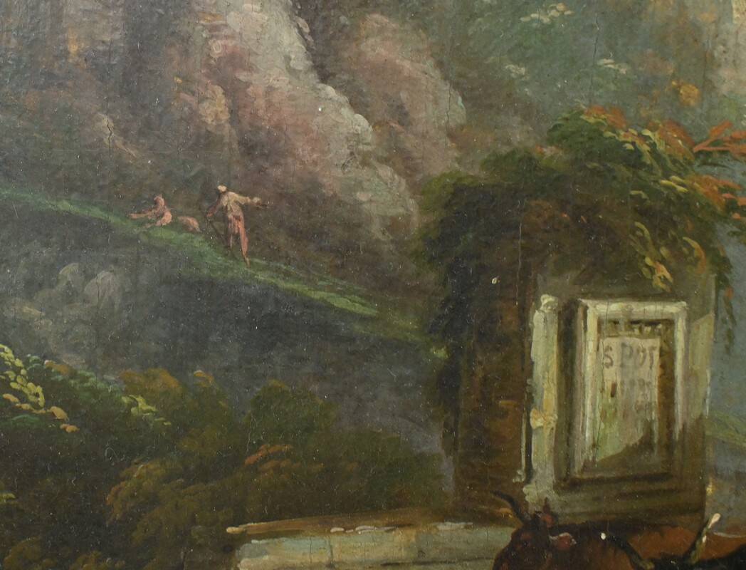 Painting “The Temple of Tivoli”, Italy – Late 19th century