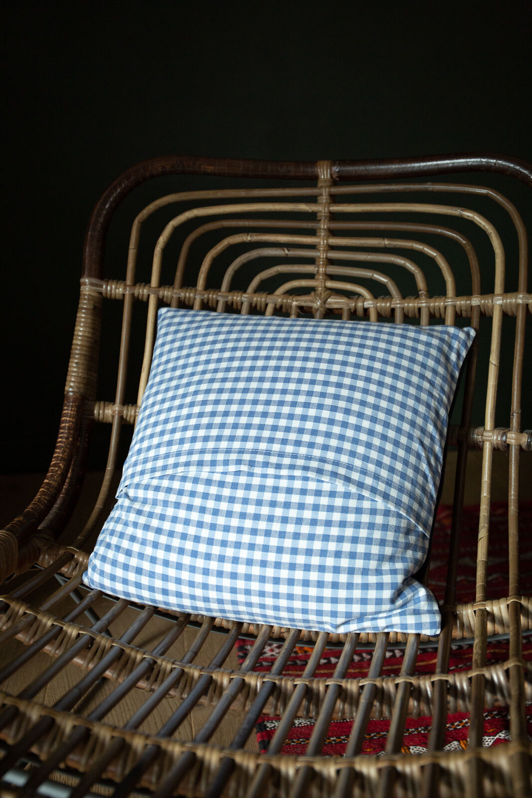 Wool checkered cushion cover 45x45cm