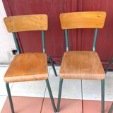 Suite of four school chairs 50/60 years