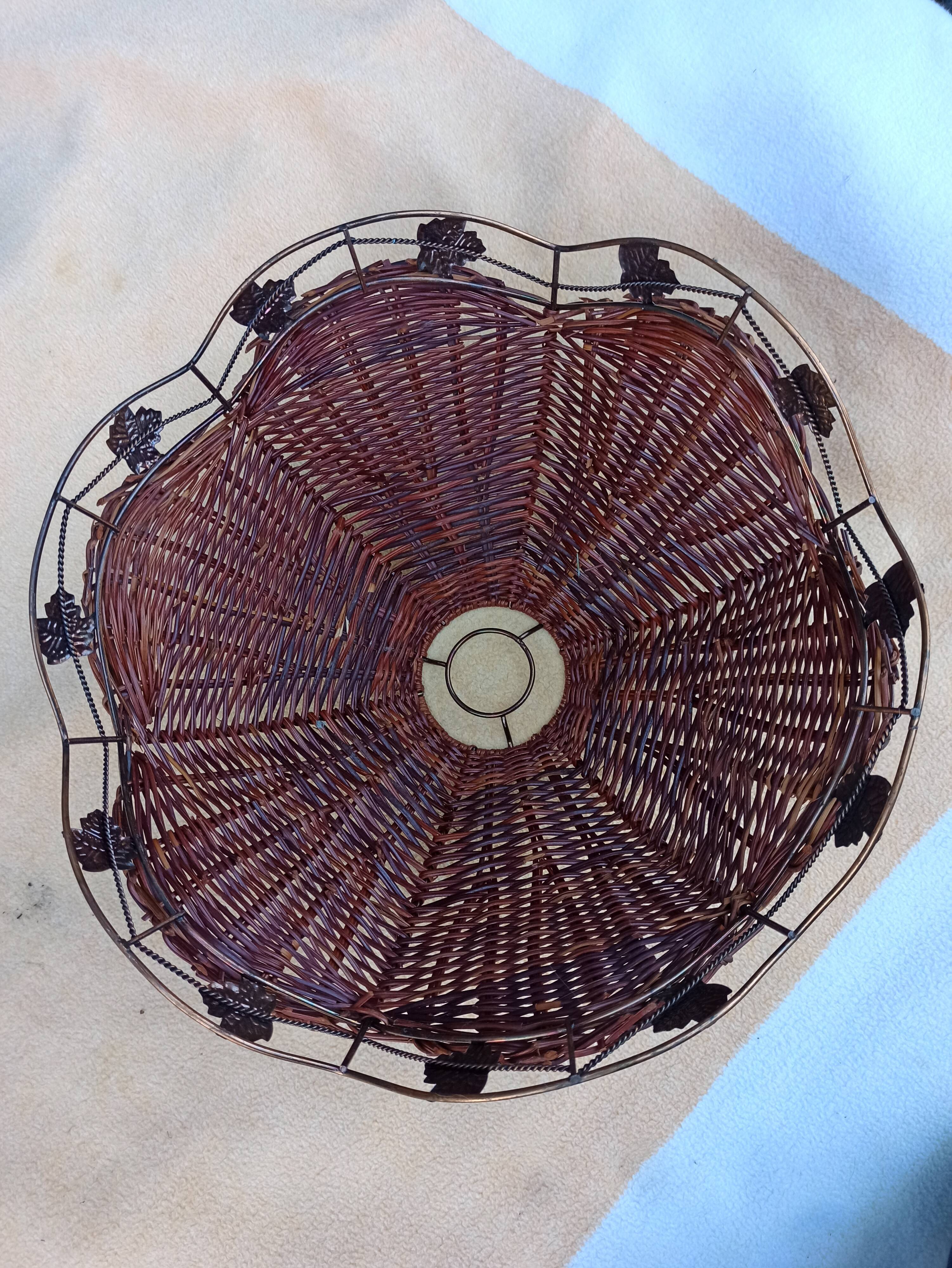 Lampshade suspension rattan wicker iron