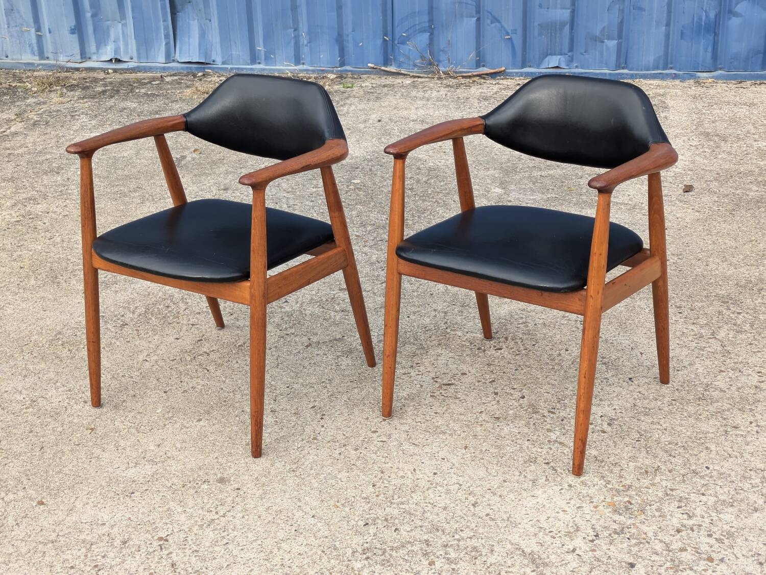 Pair of vintage Scandinavian teak chairs/armchairs - Kai Kristiansen style