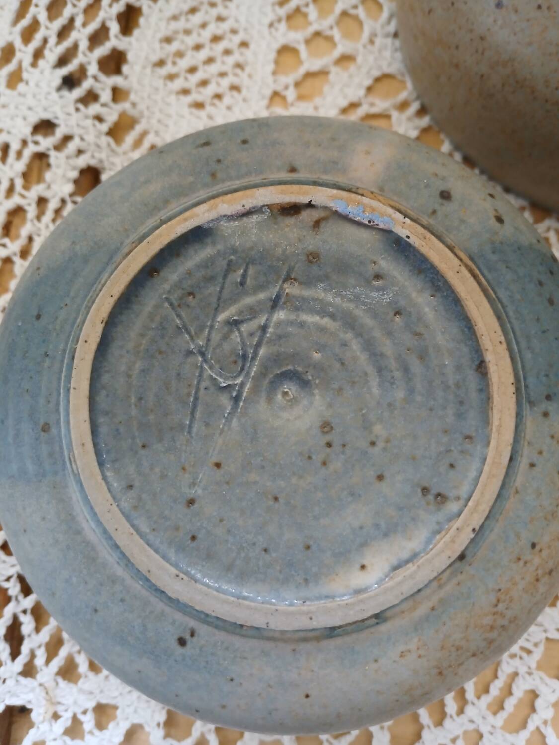 5 antique stoneware bowls