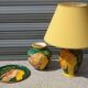 Ceramic lamp L. Drimmer with vase and matching plate.