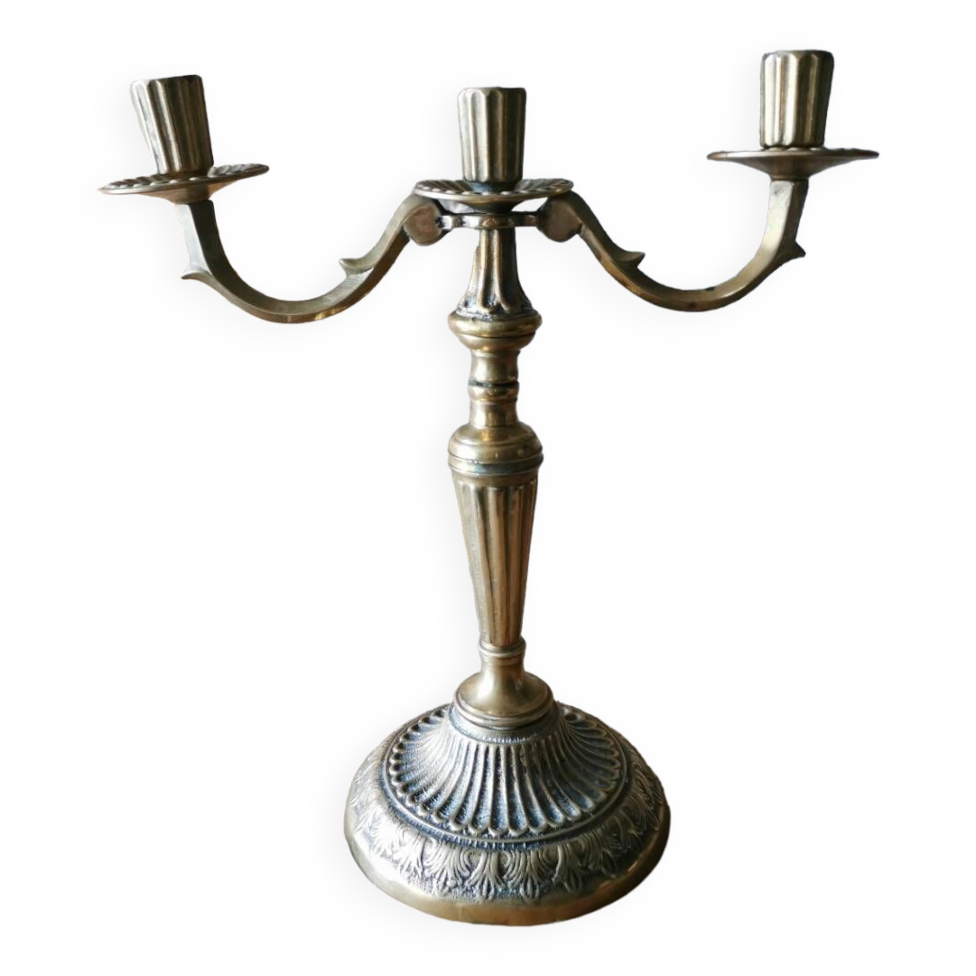 3 branch brass candlestick