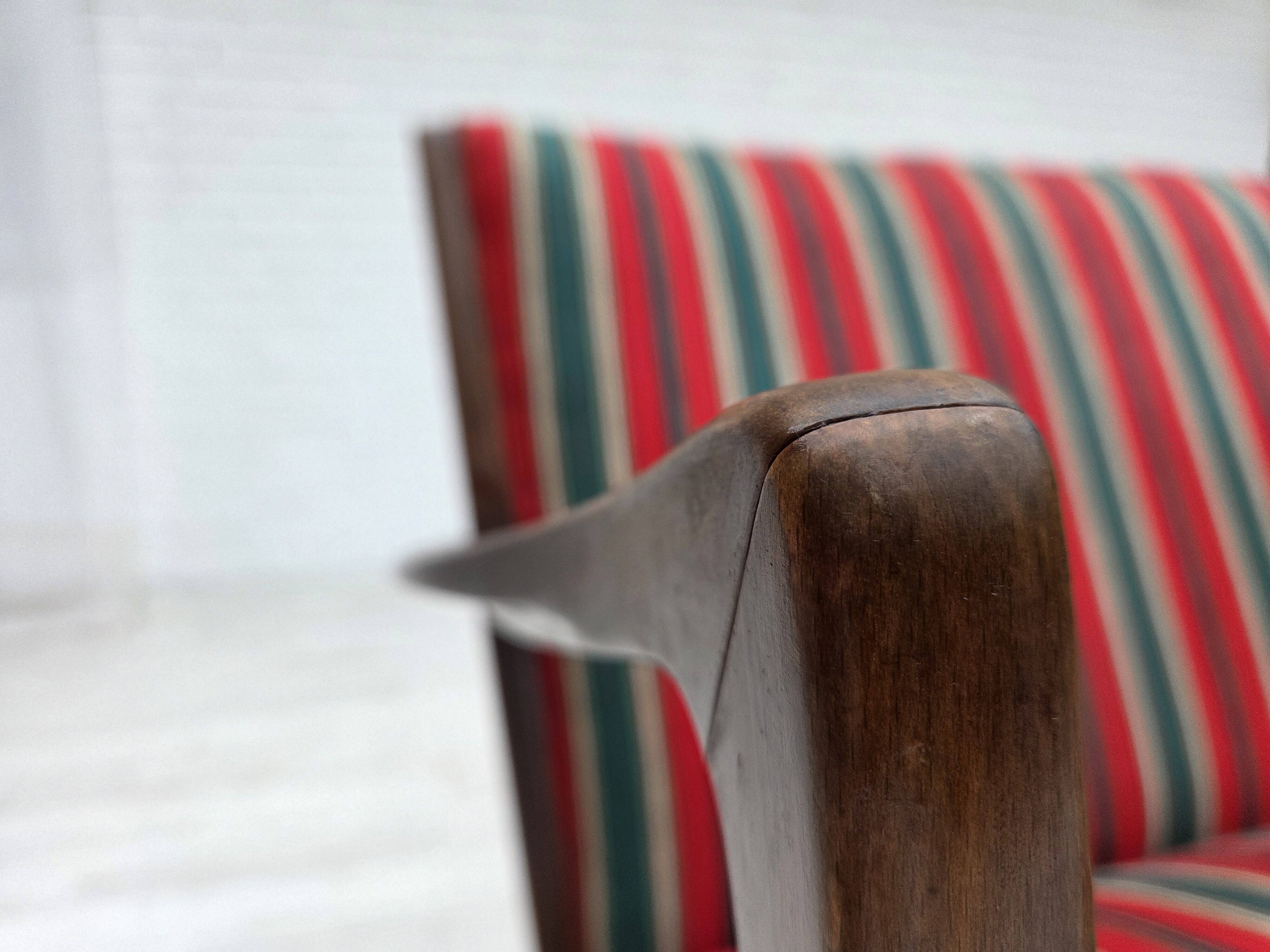 Canapé 2 places danois des années 1960 par Fritz Hansen, laine d'ameublement.