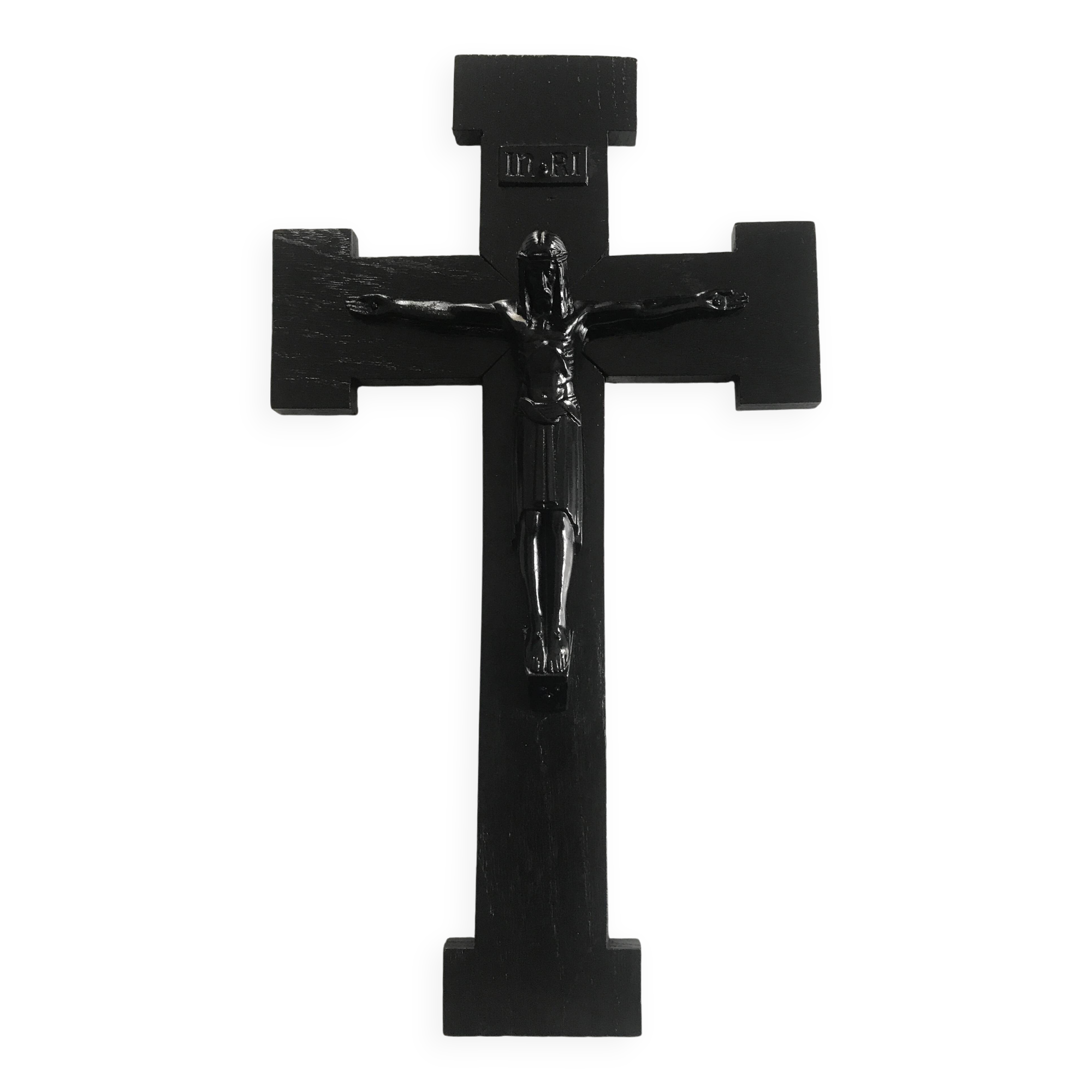 Antique black monochrome crucifix