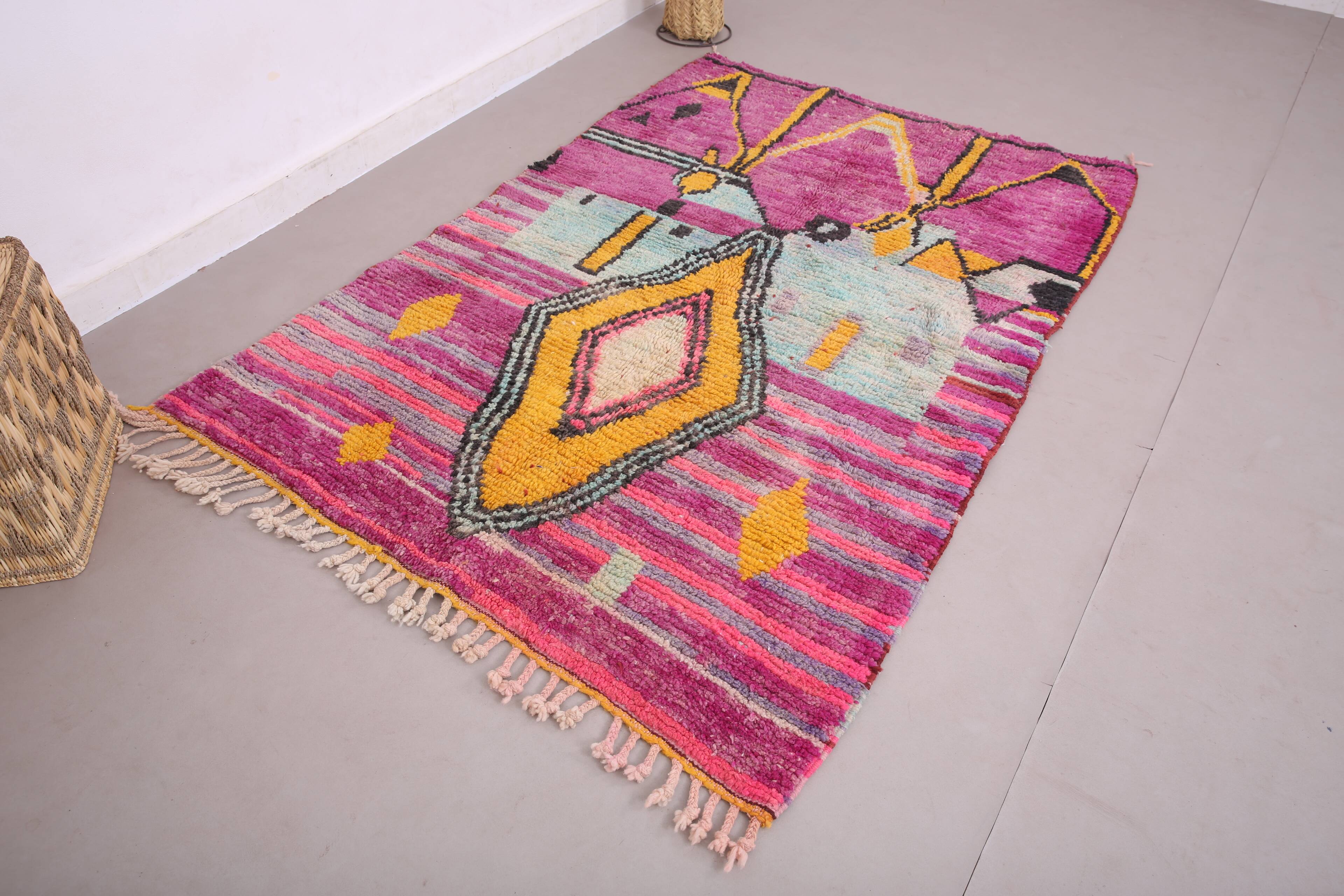 Colorful Contemporary Moroccan rug 134 x 197 cm - Authentic Boujaad Rug