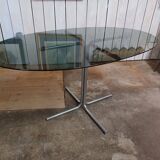 70's smoked glass table