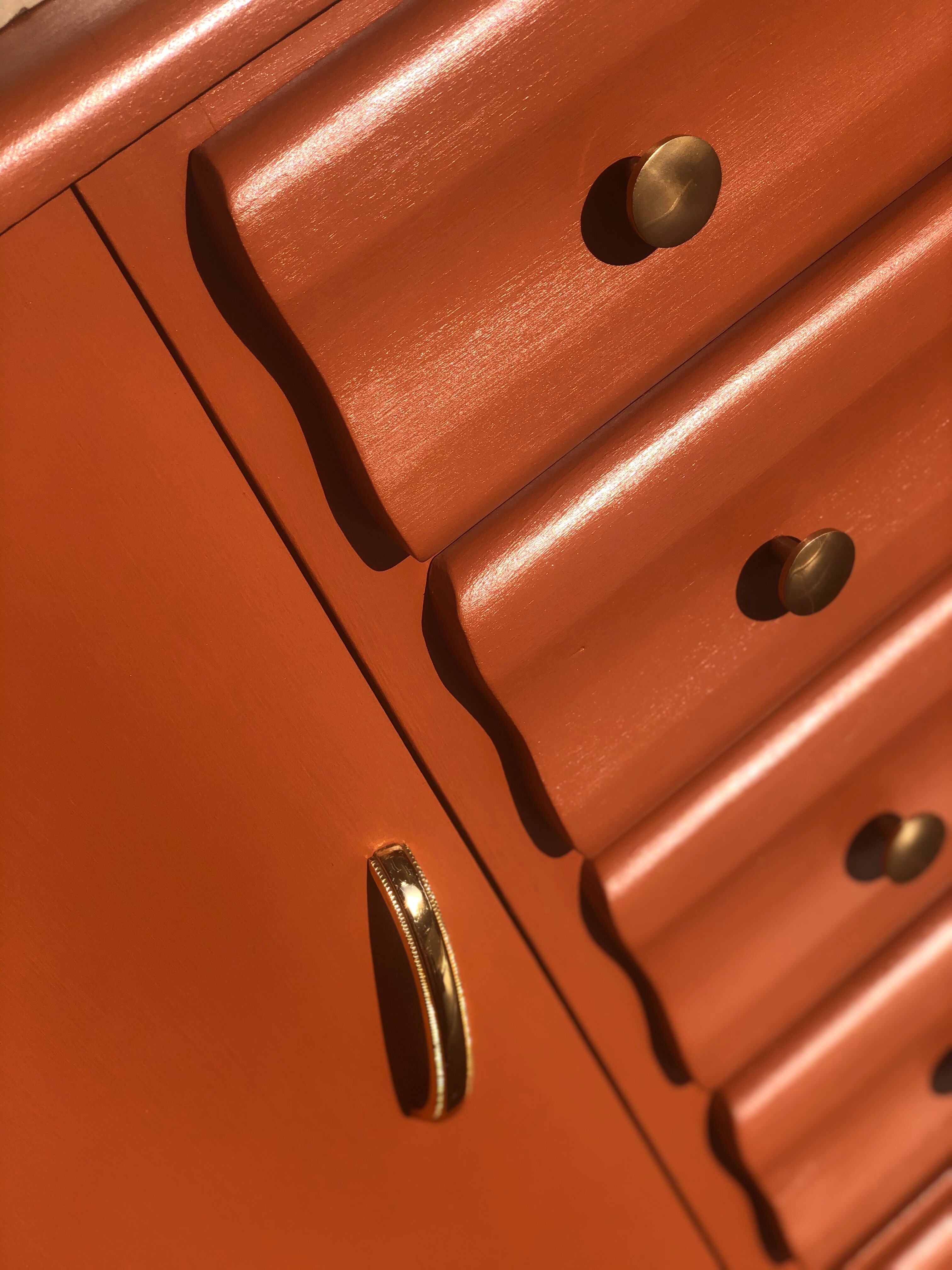 Terracotta vintage chest of drawers