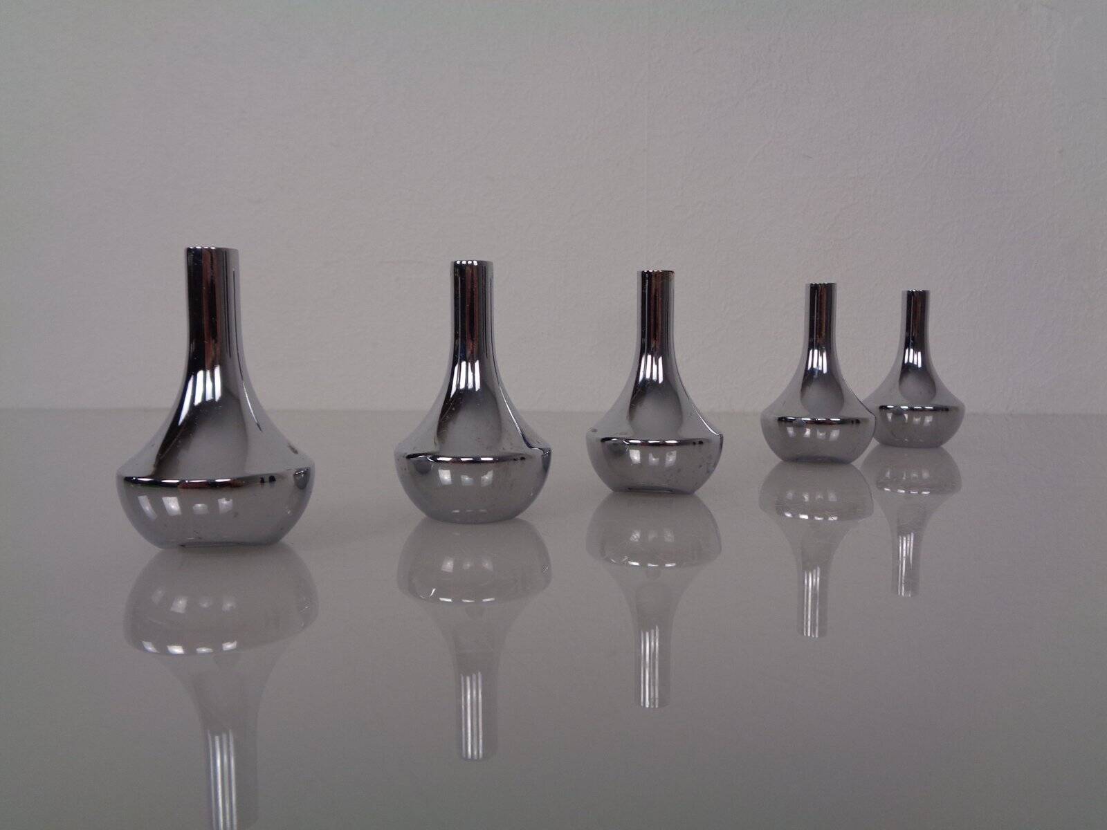 Chrome-Plated Candleholders by Quist, Germany, 1960s, Set of 5