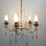 Pink stamps chandelier