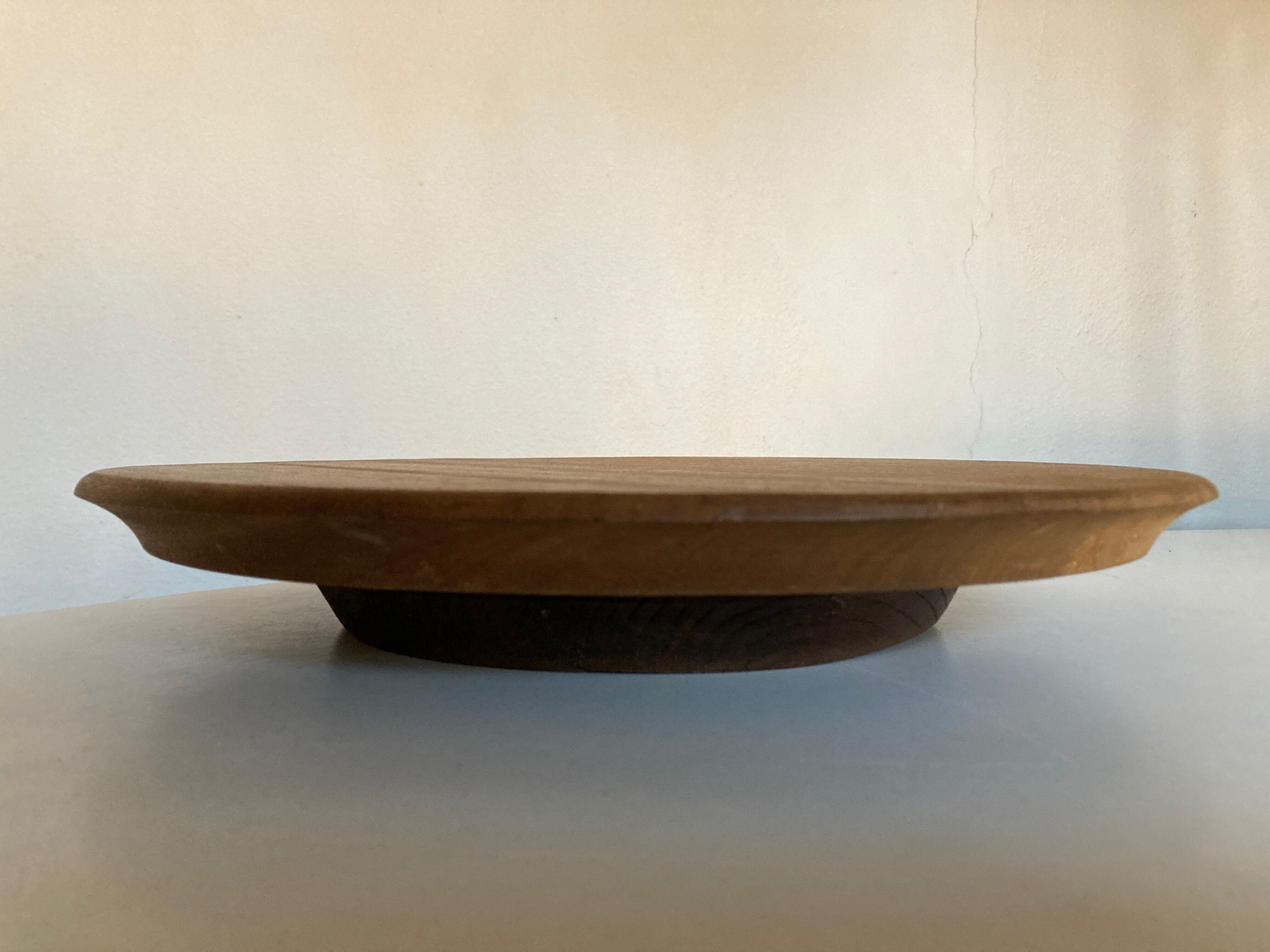 Mid-century modern turntable in solid teak