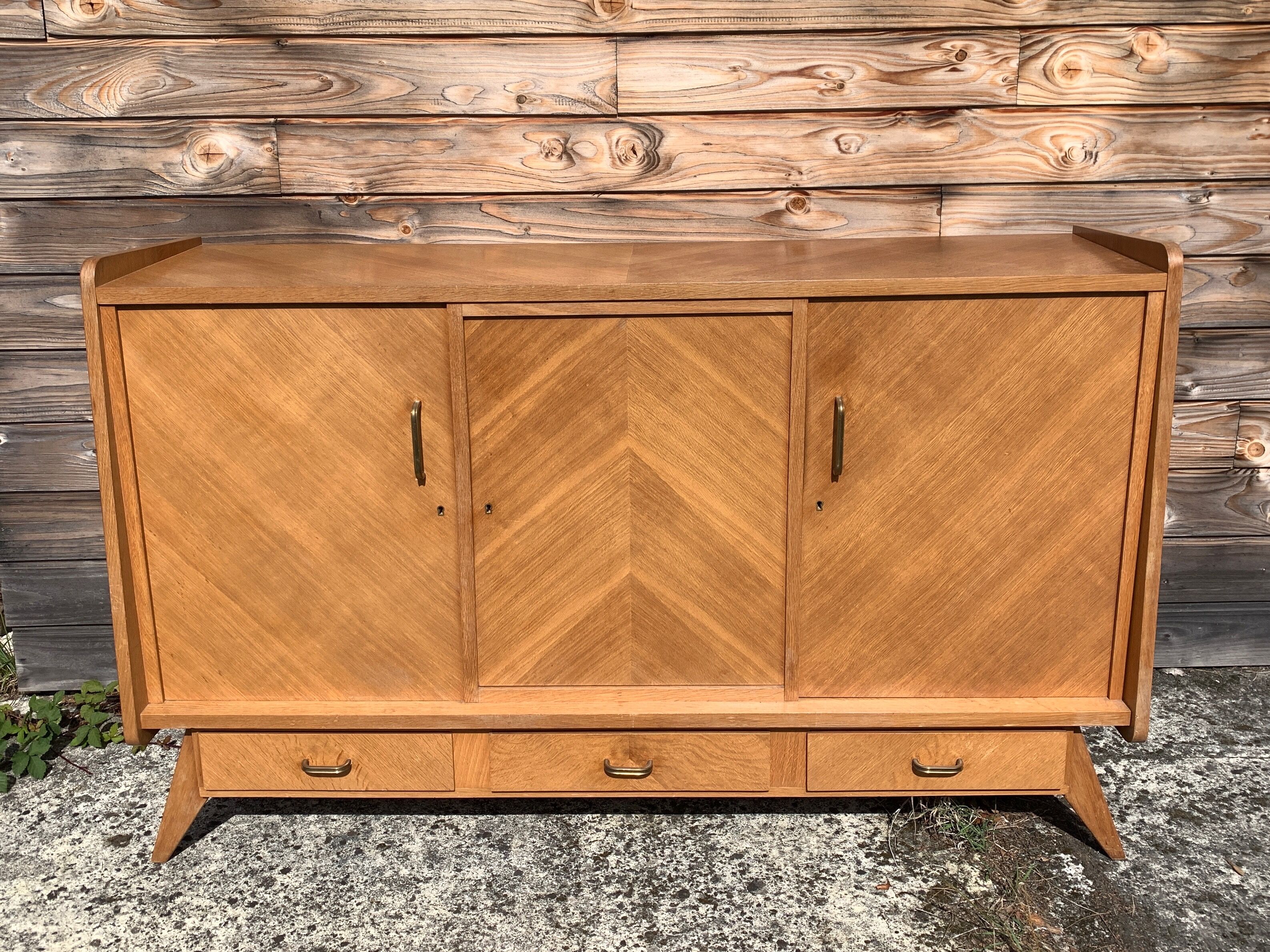 PRODUCT BHV - French row in blond oak of the 60s