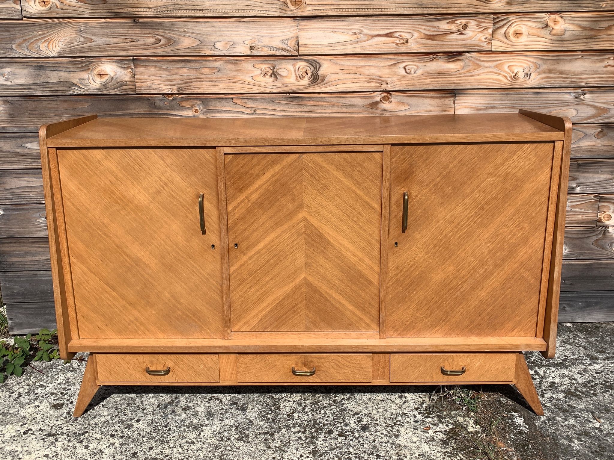 PRODUCT BHV - French row in blond oak of the 60s