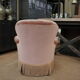 Former Napoleon lll toad chair in pink fabric on wheels