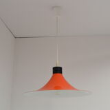 Mid-century Orange Lacquered Metal Pendant,circa 1980's.