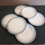 Set of six Lunéville flat plates