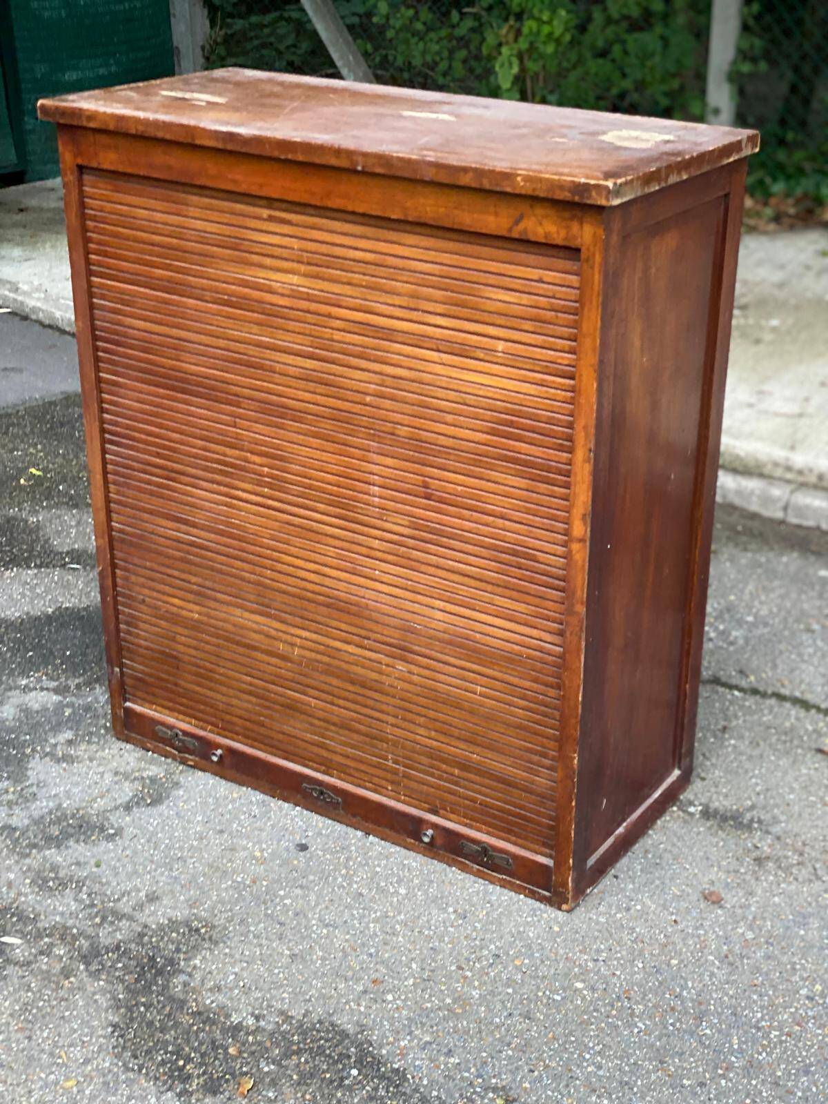 19th century oak notary's folder with curtain