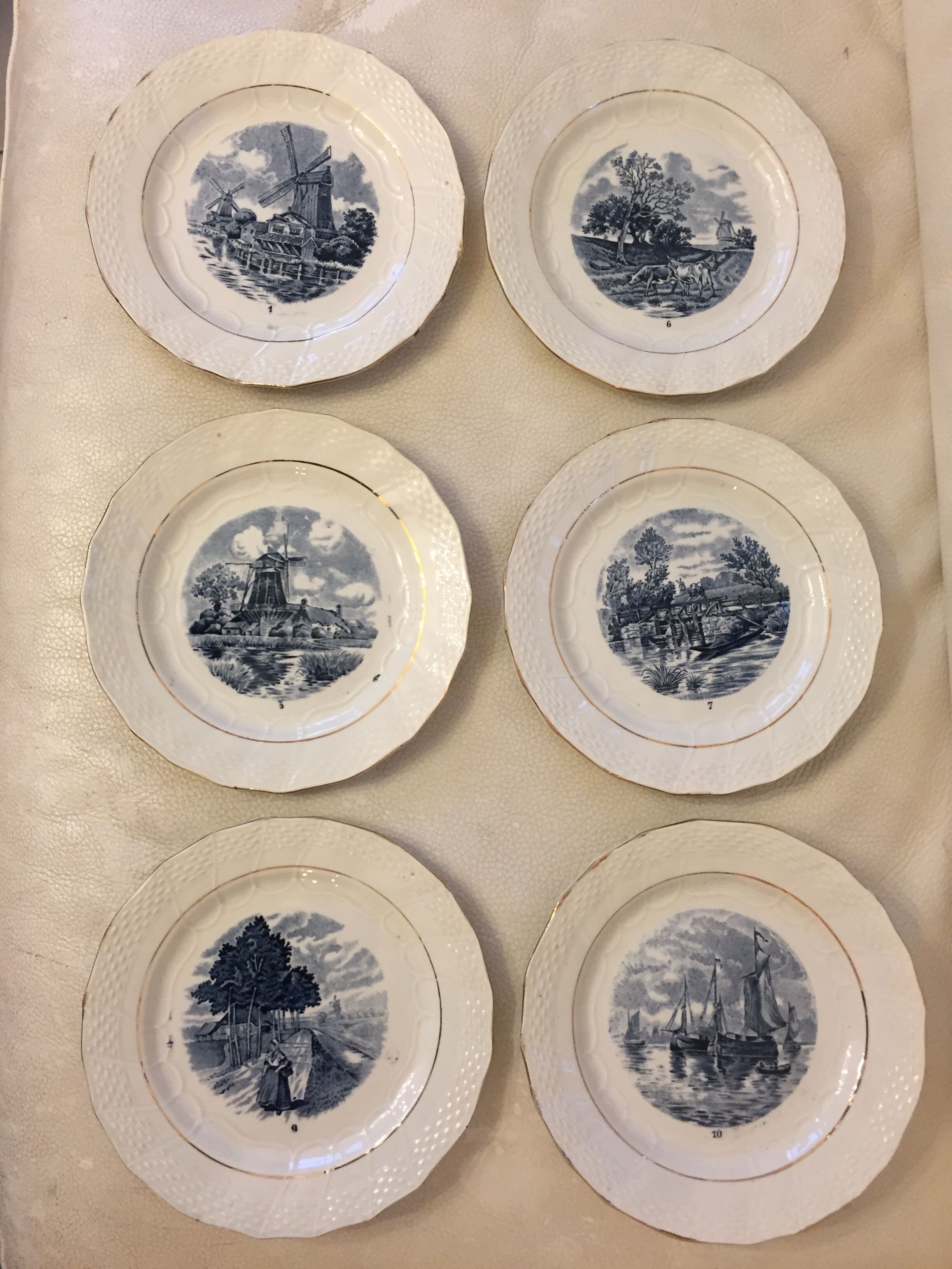 6 plates Delft series Moulin des loups & Hamage Nord