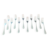 Christofle - Set of 11 fish forks, Spatours model, in silver-plated metal