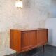 Scandinavian sideboard with sliding doors and drawers - teak