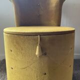 Vintage children's armchair in green velvet