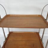 Vintage coffee table, bar, folding side table on wheels