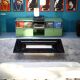 Re Quadro Coffee Table in Travertine and Lacquered Wood by Paolo Piva