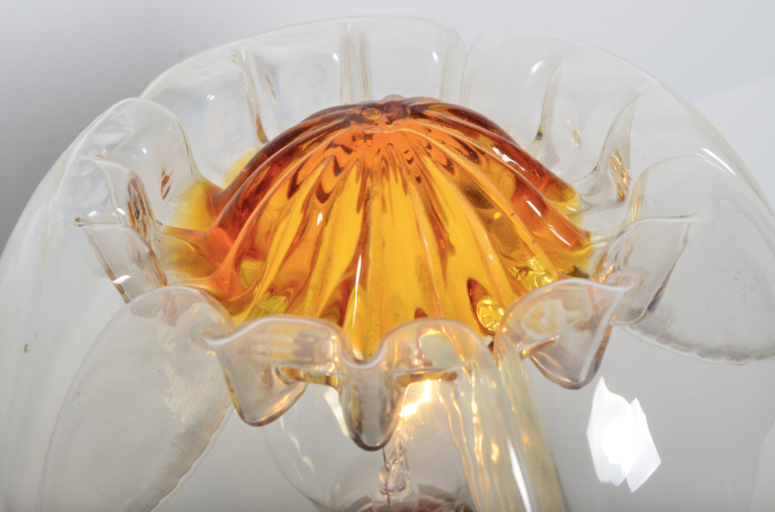 Set of 2 glass desk lamps from Murano de Mazzega 1970