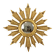 Vintage Wooden Sunburst Sun Mirror Convex France 51cm