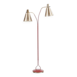 Red Lacquered and Brass Floor Lamp by Eskilstuna Elektro Fabriks AB