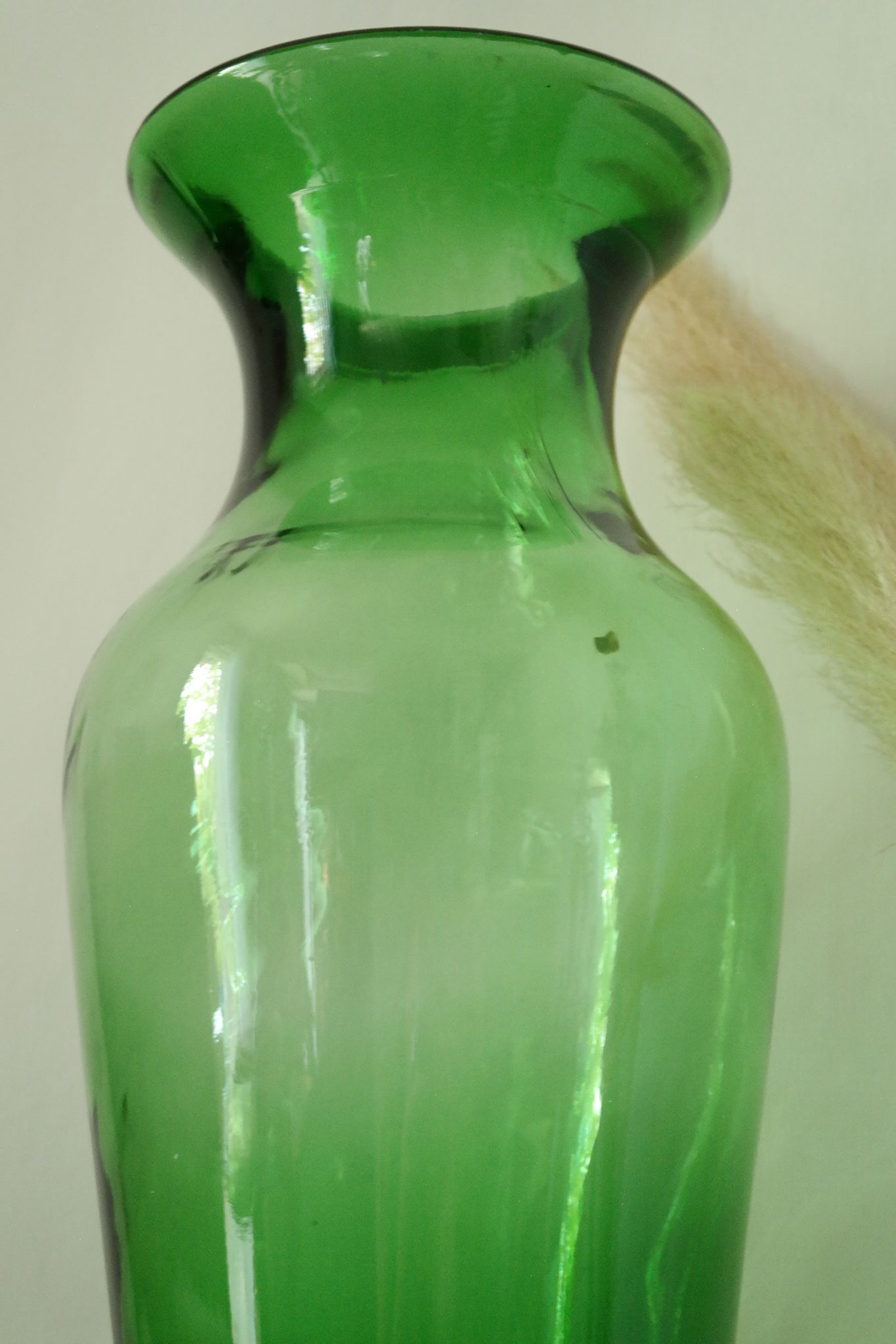 Thick glass vase from Italy, vintage.