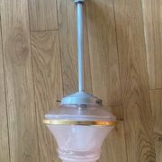 Pink glass pendant light