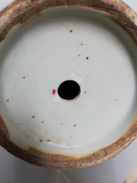 Vase celadon enamel white and blue chinese porcelain 19th