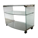 Bar cart/vintage cart in curved glass by Gallotti & Radice