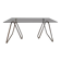Smoked glass desk on tubular chrome trestles, 1970s design.