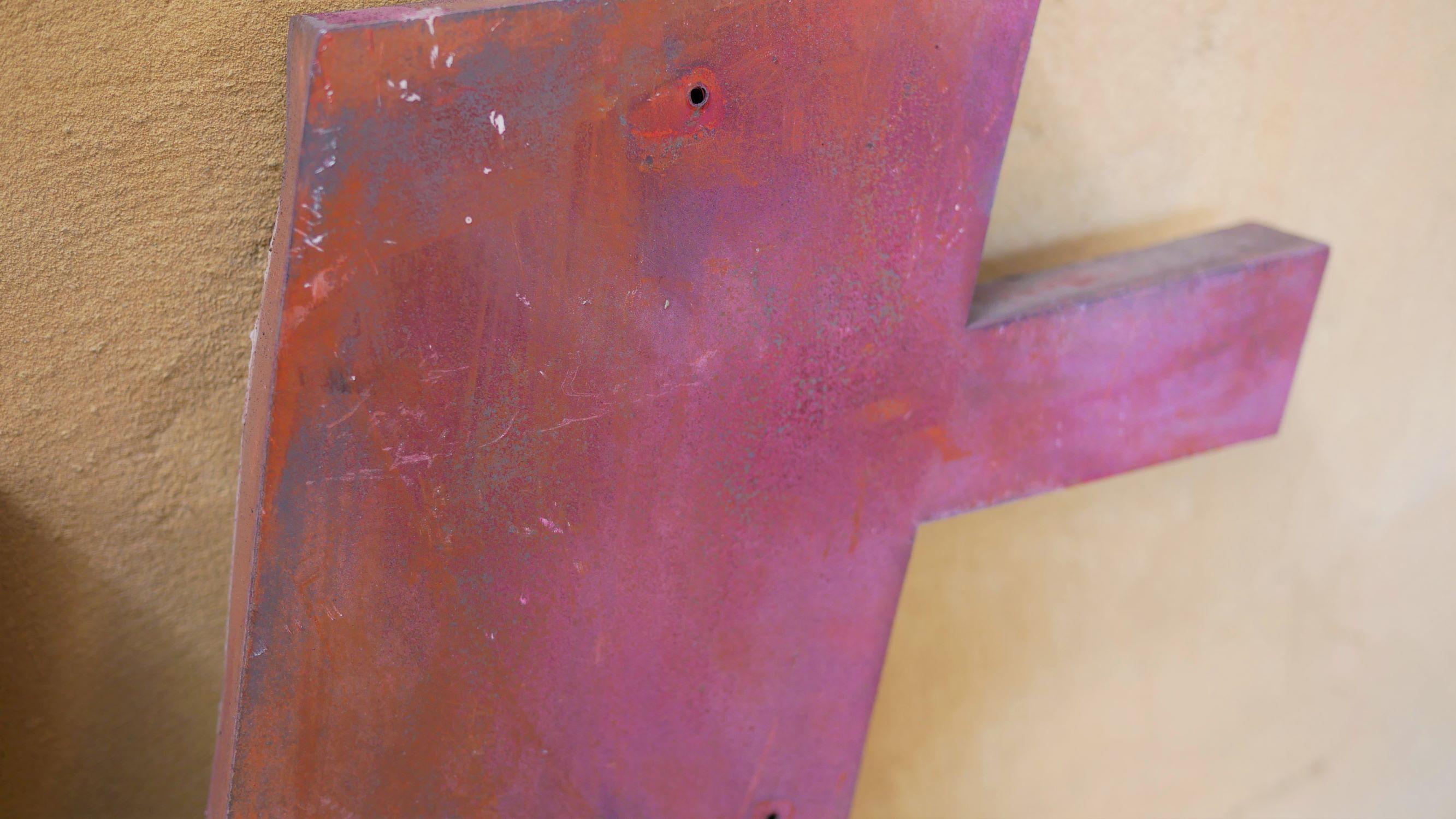 Letter to sign vintage metal "T".