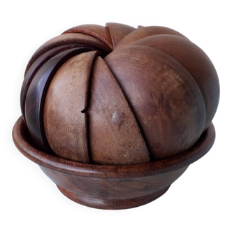 Carved wooden appetizer set