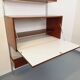 Wall shelf library with vintage ARP Minvielle secretary bar