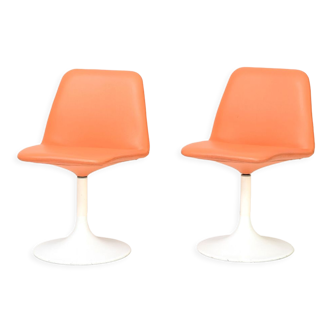 Chaises pivotantes de style 'Spaceage' couleur orange, années 1970