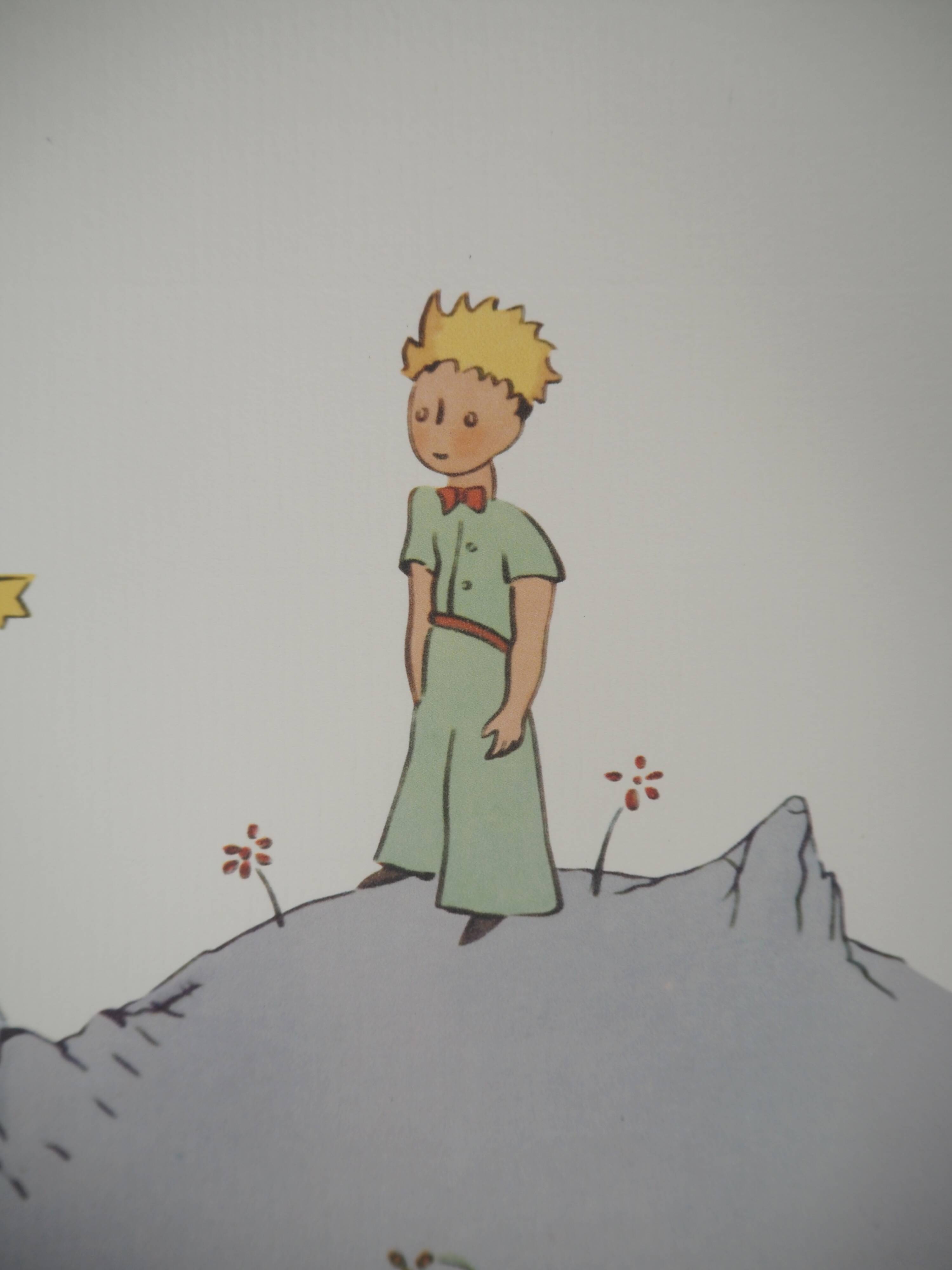 Antoine de Saint-Exupéry: The Little Prince on the asteroid, lithograph