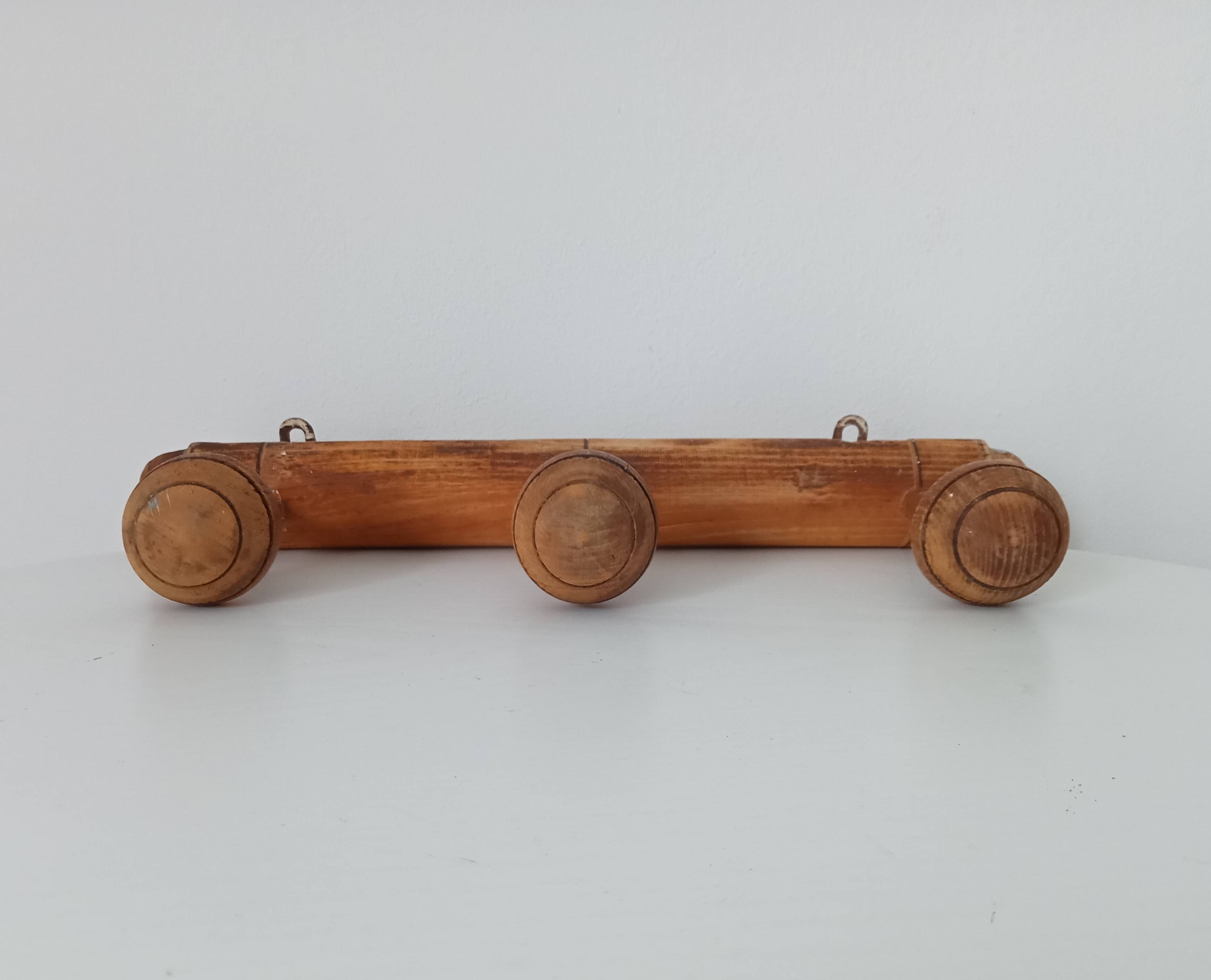 Vintage popular art wall coat rack from the 1950s
