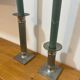 Pair of vintage candlesticks / torches in solid pewter – Guy Degrenne