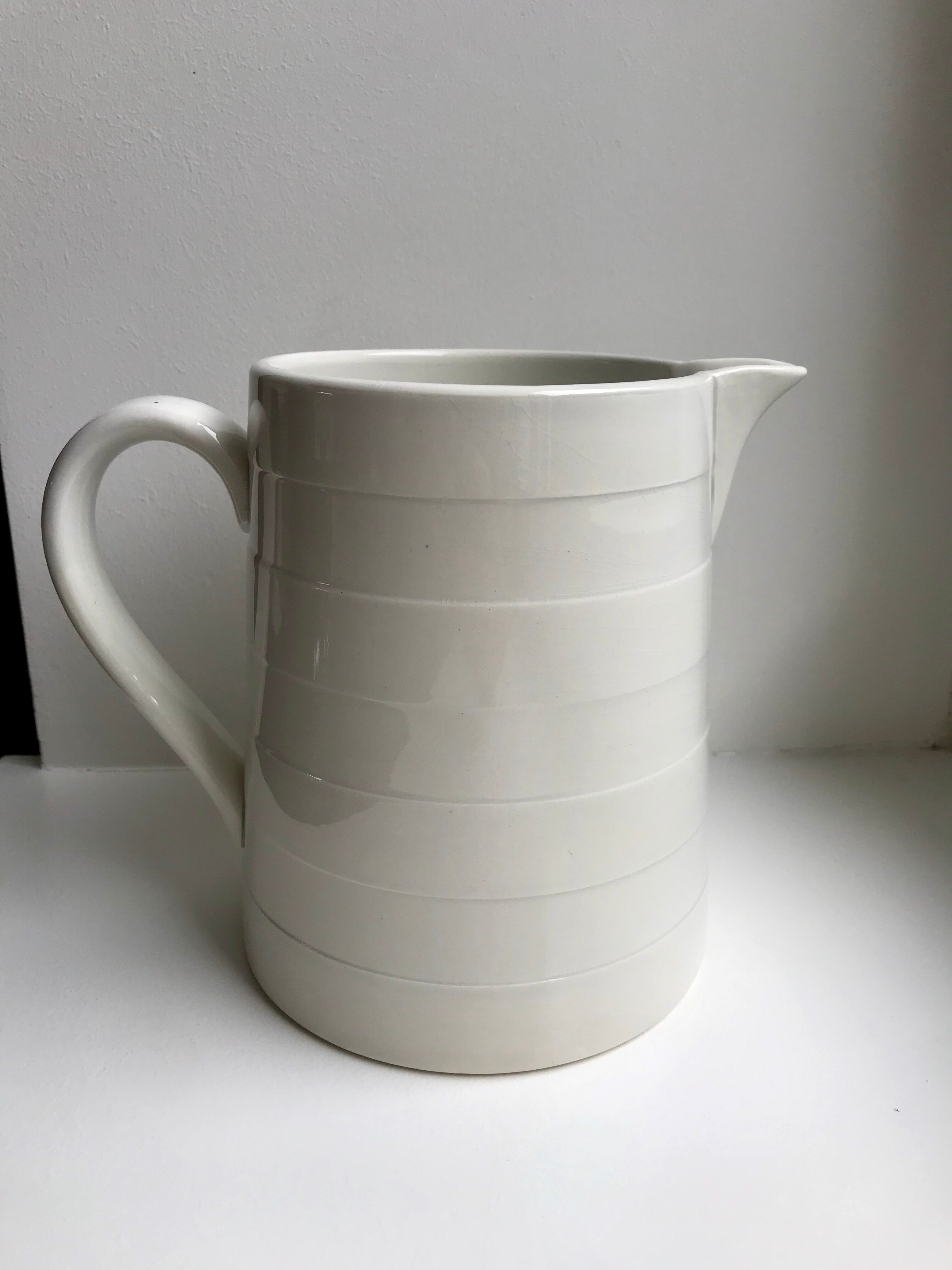 broc / pitcher Digoin Sarreguemines with striped embossed 30s-40s