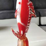 Soliflore Vase/Swordfish Fish Figurine in Murano Italy blown art glass. High 29 cm