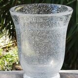 Daum vase bubbled 50s