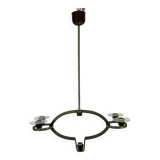 Pietro Chiesa, Art Deco chandelier in solid lacquered brass and glass. Italy 1930s