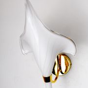 Applique fleur de lys blanche, verre de murano, Italie, 1970