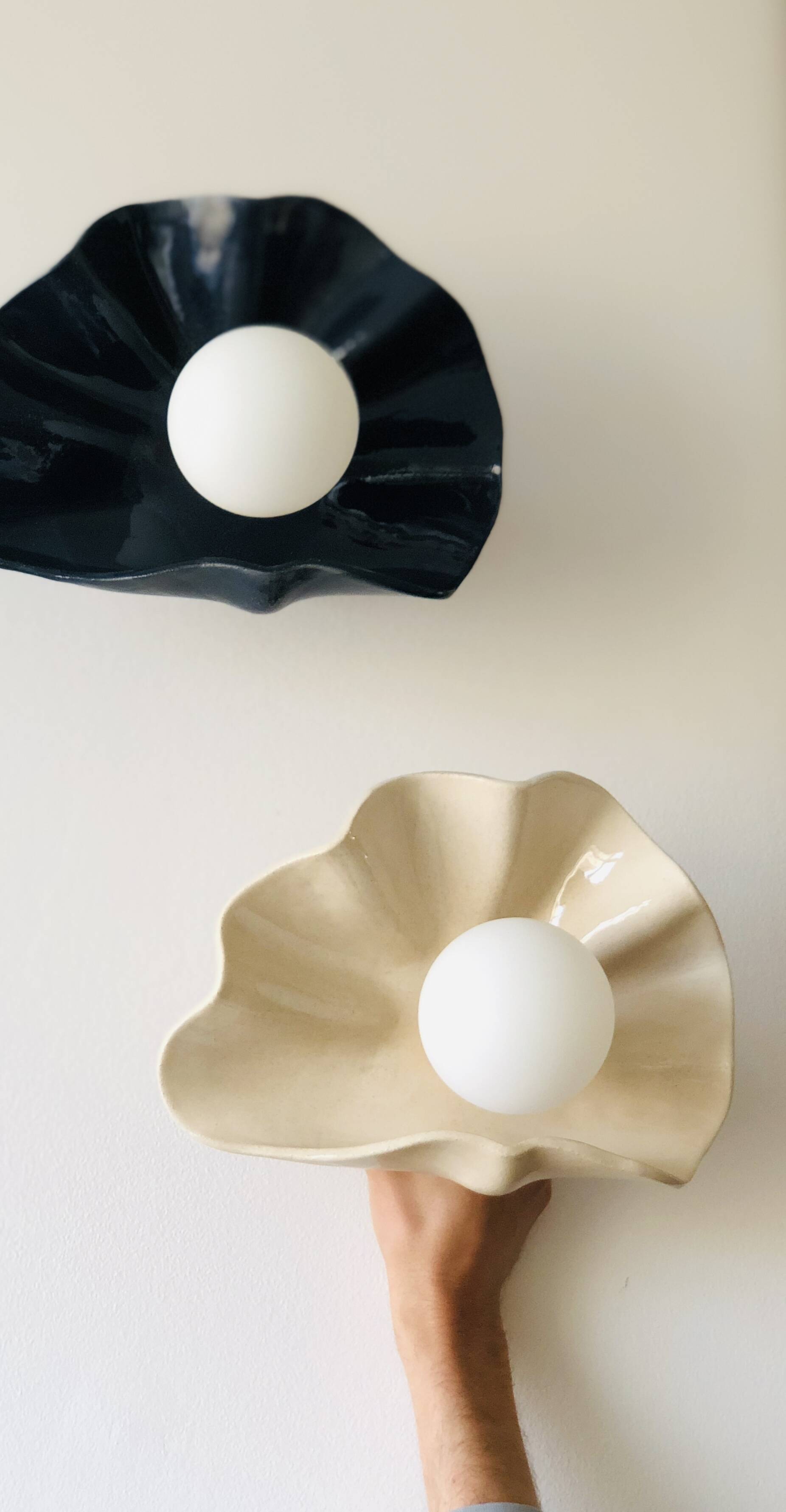Concha Ceramic Wall Light - Coco Square - Midnight Blue